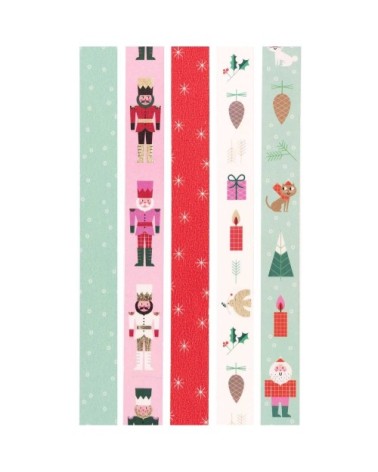 Set de 5 masking tapes Noël