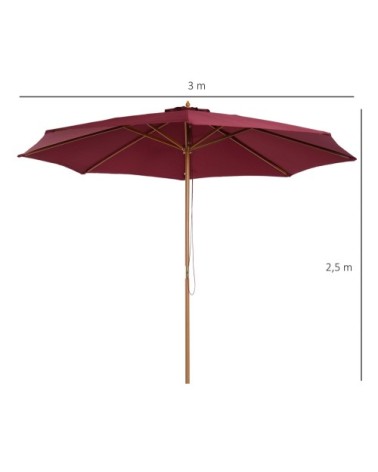 Parasol rond grande taille rouge