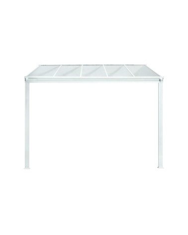 Pergola en polycarbonate et aluminium blanc