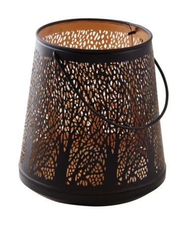 Photophore décor arbre ajourée Ø21 cm