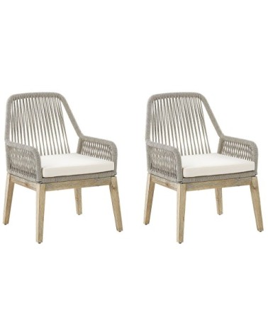 Lot de 2 chaises de jardin beiges