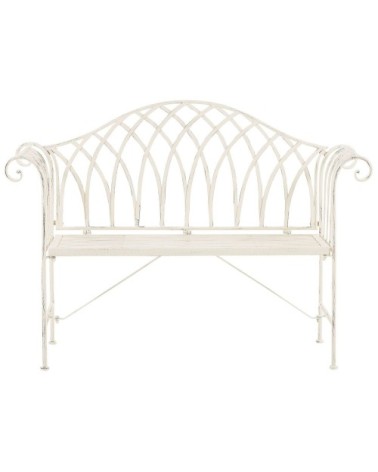 Banc de jardin en acier blanc 130 cm