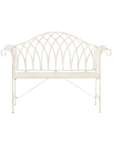 Banc de jardin en acier blanc 130 cm