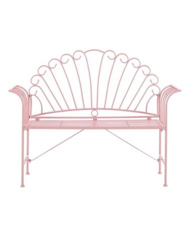 Banc de jardin en métal rose 125 cm