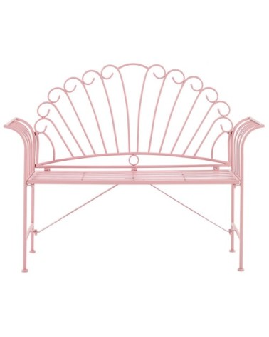 Banc de jardin en métal rose 125 cm