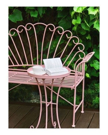 Banc de jardin en métal rose 125 cm