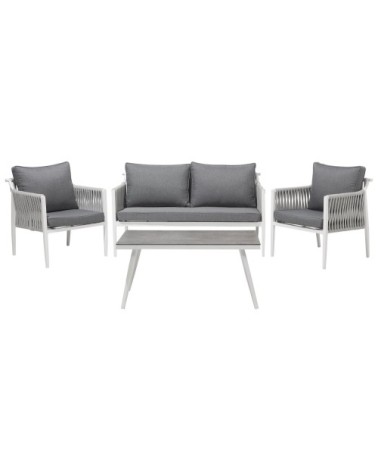 Salon de jardin 4 places gris foncé