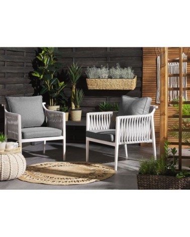 Salon de jardin 4 places gris foncé