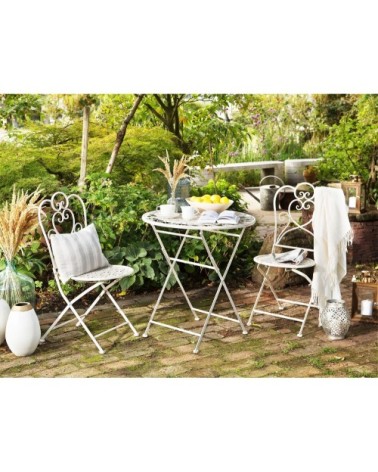 Lot de 2 chaises de jardin beiges