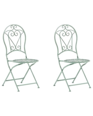 Set de 2 chaises de jardin vert