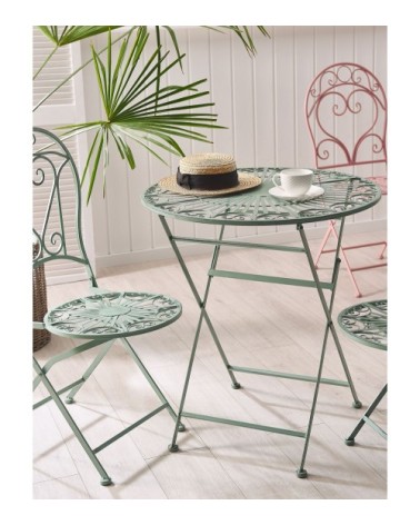 Set de 2 chaises de jardin vert