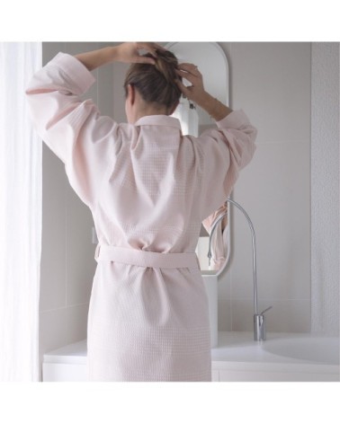 Peignoir en coton rose poupée XL
