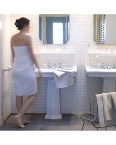 Serviette de bain en lin blanc 30 x 50