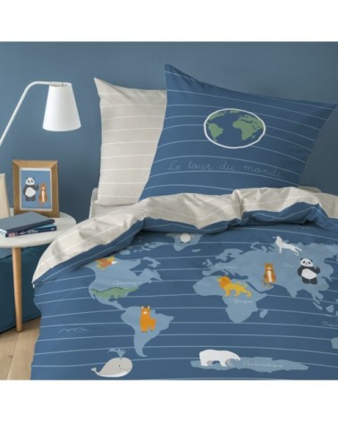 Housse de couette et taie d'oreiller en coton 140x200 cm