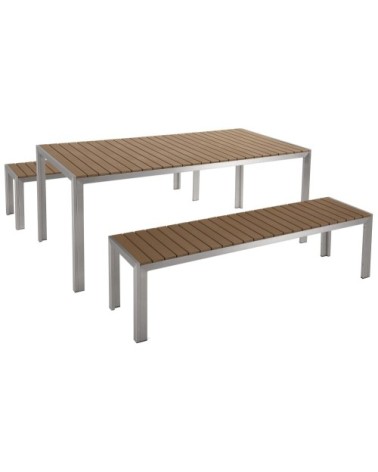 Set de salle à manger 6 personnes en bois synthétique bois clair