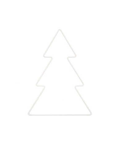 Sapin métallique blanc 14x20cm