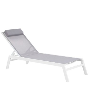 Chaise longue de jardin en aluminium grise