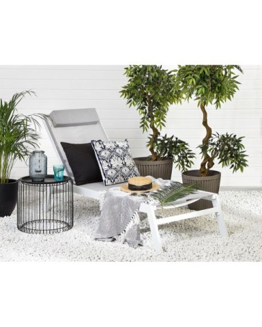 Chaise longue de jardin en aluminium grise