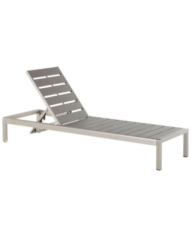 Chaise longue grise en aluminium