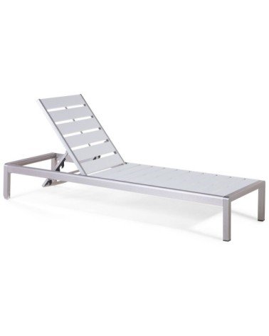 Chaise longue blanche en aluminium