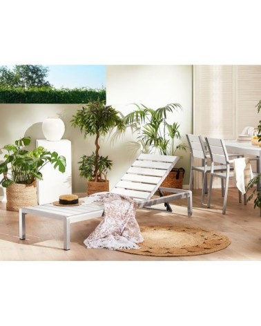 Chaise longue blanche en aluminium