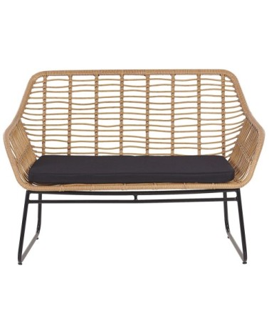 Salon de jardin 4 places en rotin beige