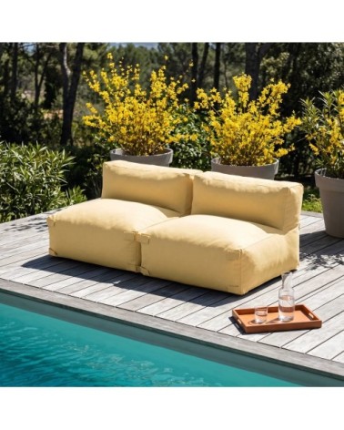 Salon de jardin modulable 2 places jaune clair