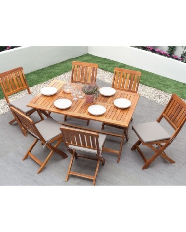 Table pliable 4 personnes en acacia bois foncé