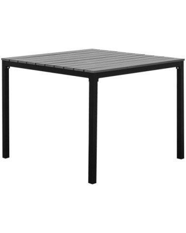 Table de jardin 4 personnes en bois synthétique gris