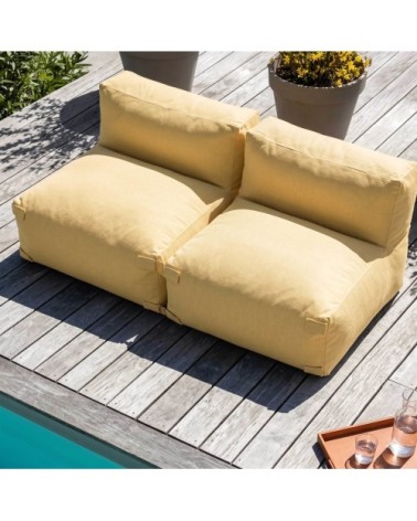 Salon de jardin modulable 2 places jaune clair