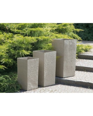 Cache-pot d'extérieur en pierre beige H70