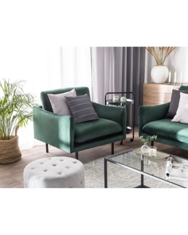 Fauteuil en velours vert