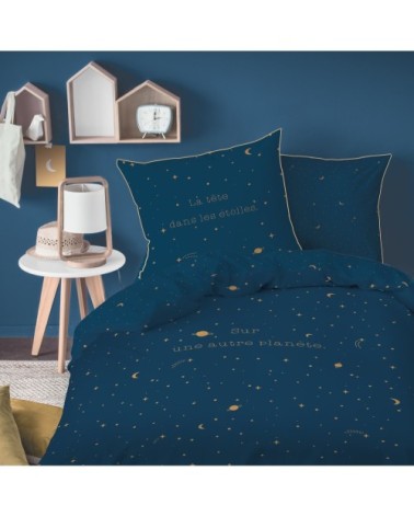 Housse de couette et taie d'oreiller en coton 140x200 cm