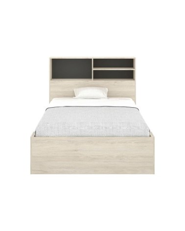 Cadre de lit effet bois gris anthracite 120 x