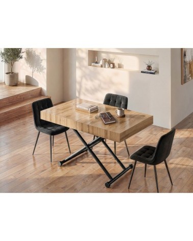 Table à manger effet bois noir