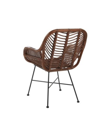 Chaise en rotin foncé