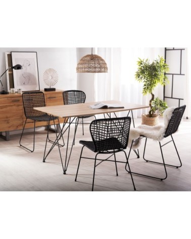 Lot de 2 chaises en rotin noir