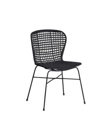 Lot de 2 chaises en rotin noir