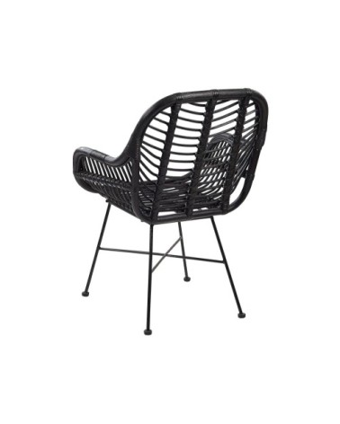 Chaise en rotin noir