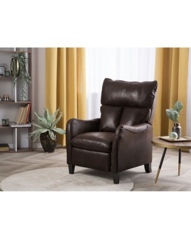 Fauteuil inclinable en tissu marron