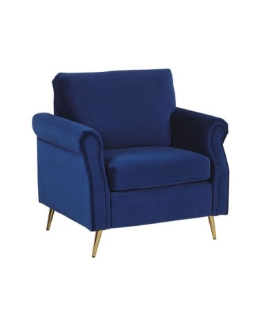 Fauteuil en velours bleu cobalt