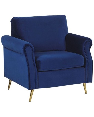 Fauteuil en velours bleu cobalt