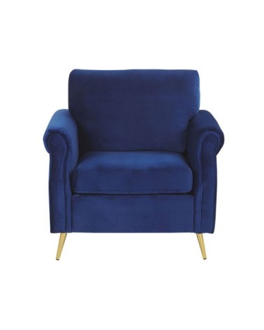 Fauteuil en velours bleu cobalt