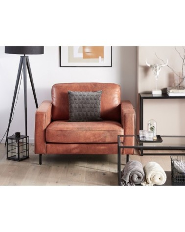 Fauteuil en cuir PU marron doré