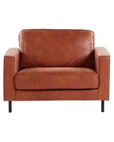 Fauteuil en cuir PU marron doré