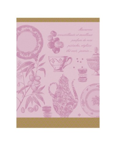 Torchon en coton rose 60 x 80