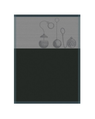 Torchon en coton argente 60 x 80