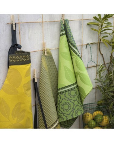 Torchon en coton vert 60 x 80
