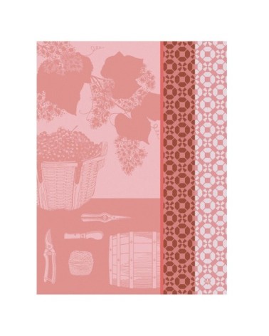 Torchon en coton rose 60 x 80