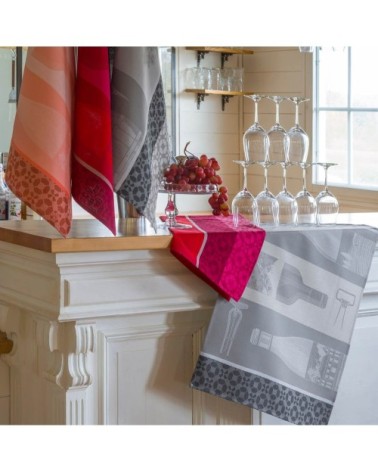 Torchon en coton rose 60 x 80